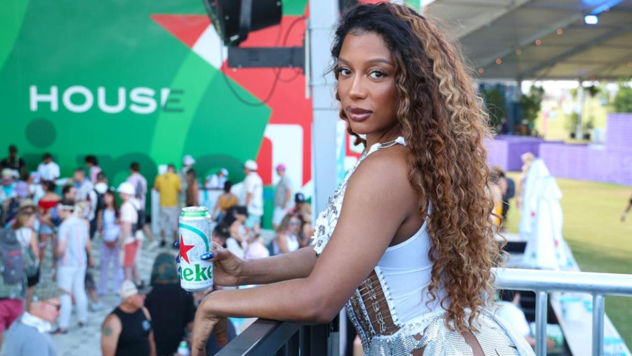 <div>COACHELLA, CALIFORNIA - APRIL 19: Victoria Monét attends Heineken House at Coachella Valley Music and Arts Festival on April 19, 2024 in Coachella, California.</div>