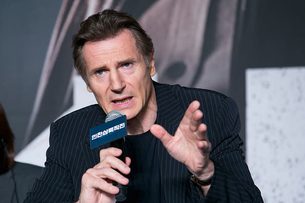 Liam Neeson at press conference for ‘Operation Chromite’ on July 13, 2016 in Seoul, South Korea (Photo: Han Myung-Gu/WireImage)