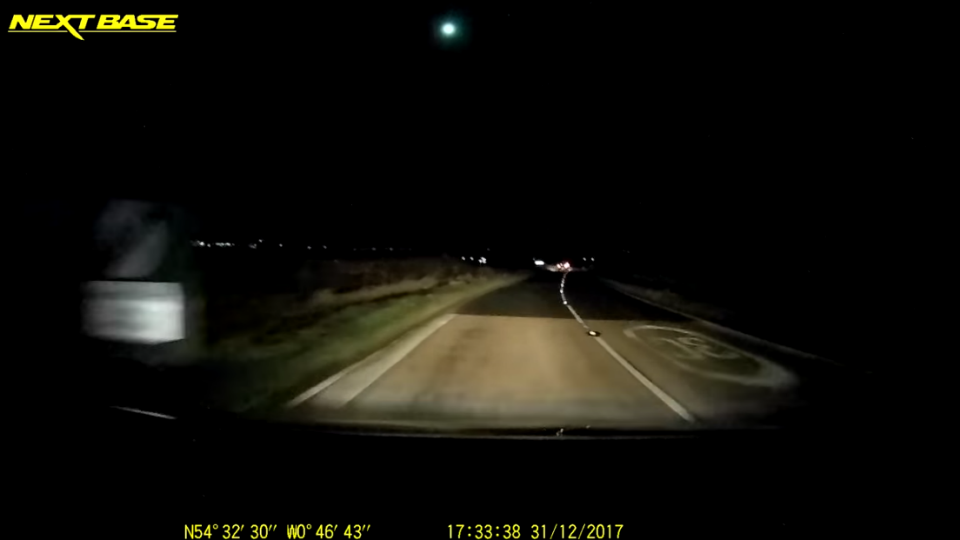 It was captured flying by on a dashcam. Photo: YouTube