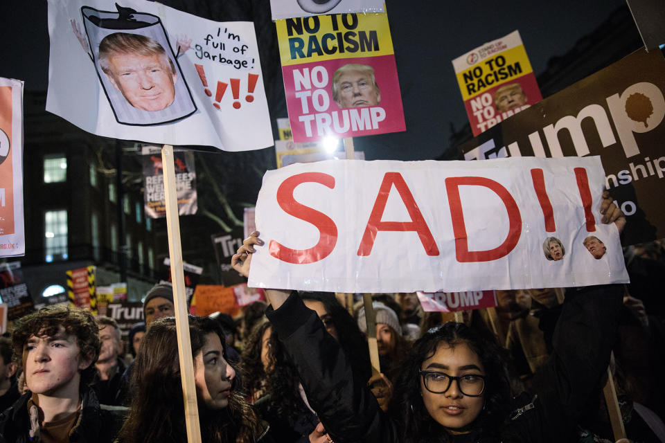 UK protests erupt over Trump’s Muslim travel ban