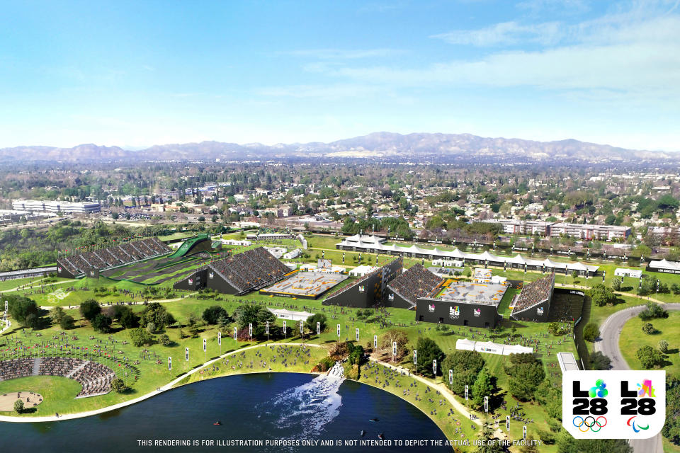 A rendering of the Sepulveda Basin Recreation Area for L.A. 28 Olympic games