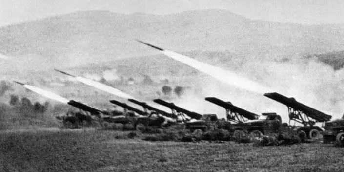 Soviet Katyusha rocket artillery launcher