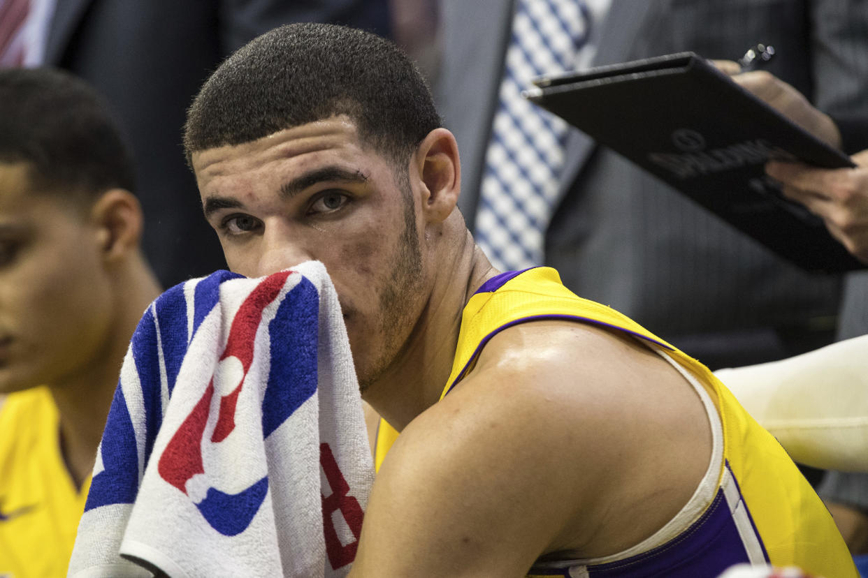 Lonzo Ball’s take on Nas has not gone over well. (AP)