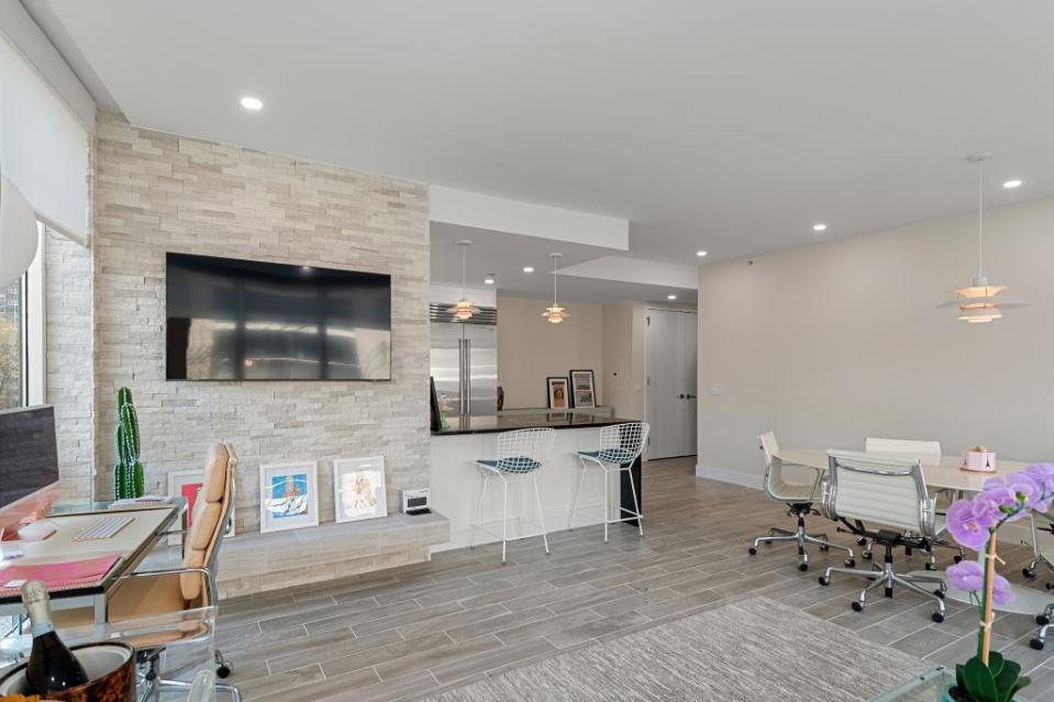 The unit now for sale has undergone a gut renovation, with stylish results. Moda Realty