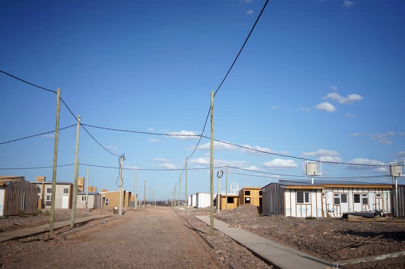 A housing complex whose construction is behind schedule is seen in Anelo