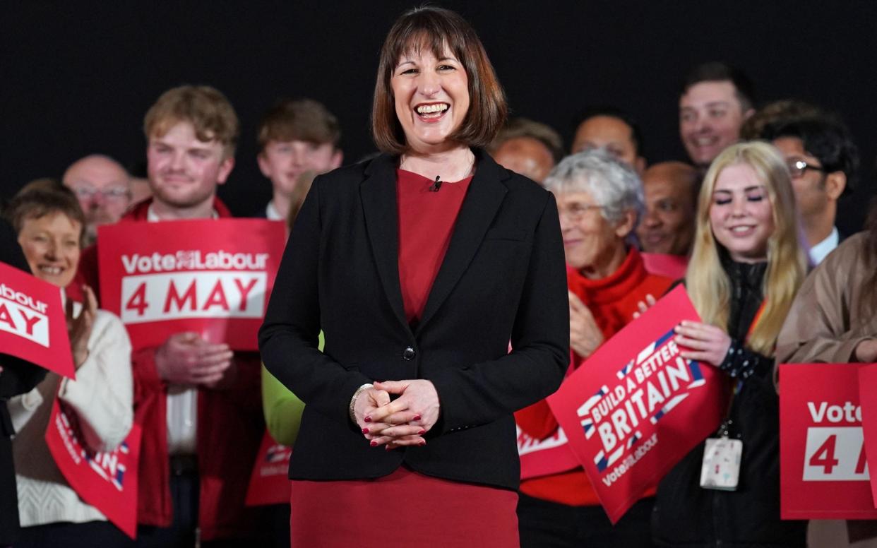 Rachel Reeves at the launch of Labour’s local election campaign in Swindon on Thursday - Stefan Rousseau/Getty Images Europe