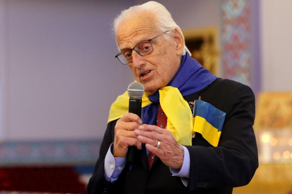 U.S. Rep. Bill Pascrell Jr. spoke to those at St. Nicholas Ukrainian Catholic Church where he told them he stands with the people of Ukraine. Sunday, February 27, 2022