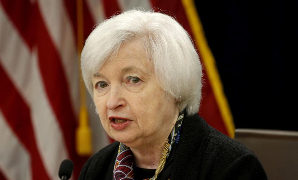 U.S. Federal Reserve Chair Janet Yellen speaks during a news conference following the two-day Federal Open Market Committee (FOMC) policy meeting in Washington, DC, U.S. on March 16, 2016. REUTERS/Kevin Lamarque/File Photo