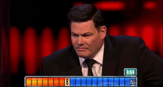 Mark 'The Beast' Labbett was defeated on the latest episode of The Chase. (Photo: ITV)