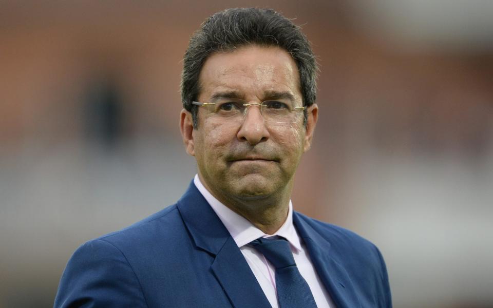 Wasim Akram looks on after the ICC Cricket World Cup Group Match between Pakistan and South Africa a at Lord's on June 23, 2019 in London, England - Philip Brown/Popperfoto via Getty Images)