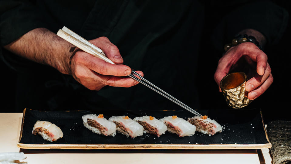 plating a sushi course