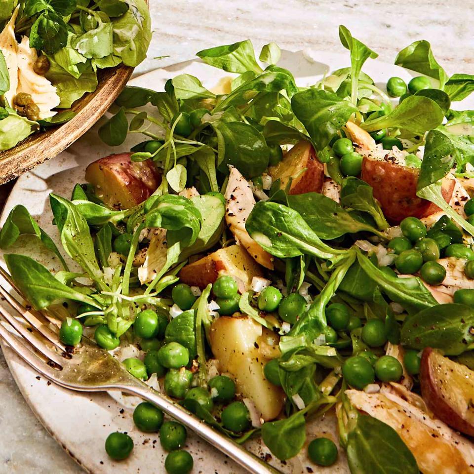 Mâche & Chicken Salad with Honey-Tahini Dressing