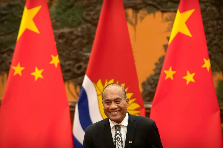 Pacific nation Kiribati has developed closer links with China under long-term president Taneti Maamau (Mark Schiefelbein)