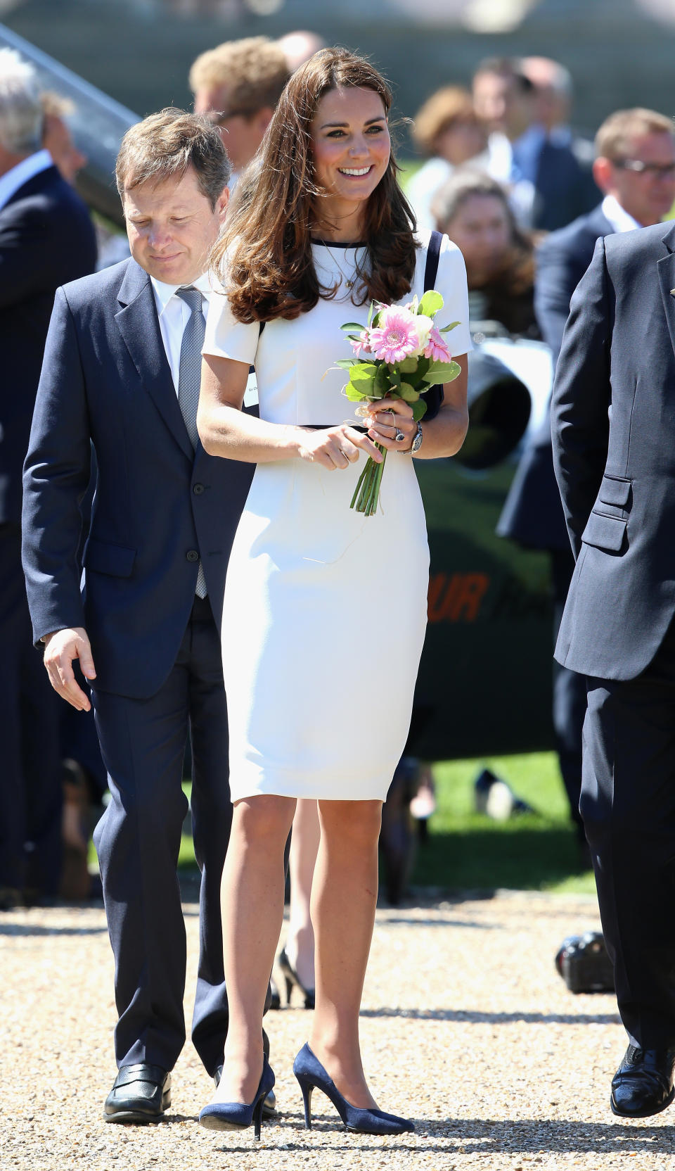 <p>This simple A-line white dress, which Kate wore to the National Maritime Museum, has a subtle twist: black trim.<strong>Get the Look:</strong>C/MEO Outgrown Halter Dress, $87; <a rel="nofollow noopener" href="http://bit.ly/2qnMTtU" target="_blank" data-ylk="slk:lastcall.com;elm:context_link;itc:0;sec:content-canvas" class="link ">lastcall.com</a>Black Halo Pabla Sheath Dress, $345; <a rel="nofollow noopener" href="http://bit.ly/2qnH0Nz" target="_blank" data-ylk="slk:shopbop.com;elm:context_link;itc:0;sec:content-canvas" class="link ">shopbop.com</a></p>