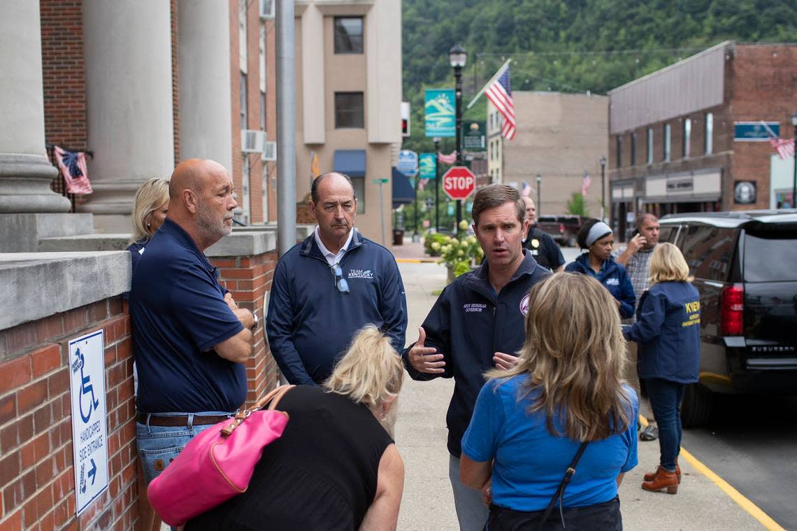 “This is the most devastating and deadly flooding event in my lifetime. …” Gov. Andy Beshear said in a news conference at the Perry County Courthouse.