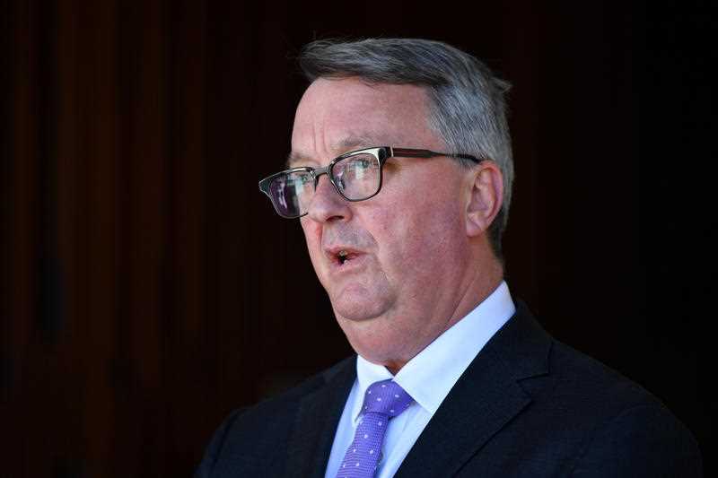 Victorian Health Minister Martin Foley speaks to media at the Victoria State Parliament in Melbourne.