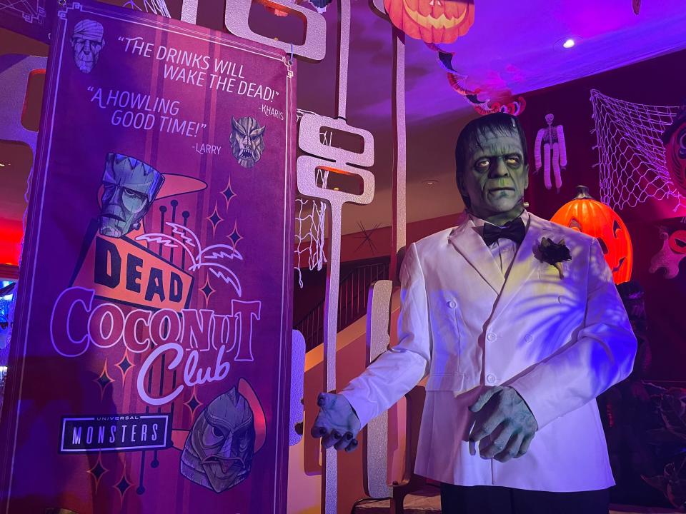 entrance sign for dead coconut club at universal orlando as part of halloween horror nights