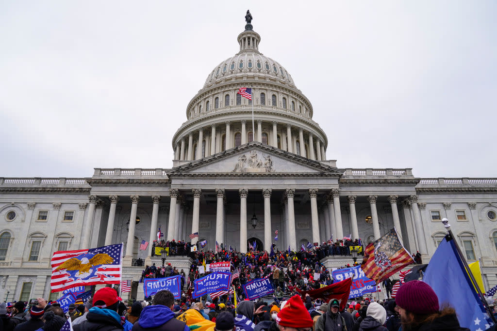  Crowds gather for the "Stop the Steal" rally on January 06, 2021 in Washington, DC. 
