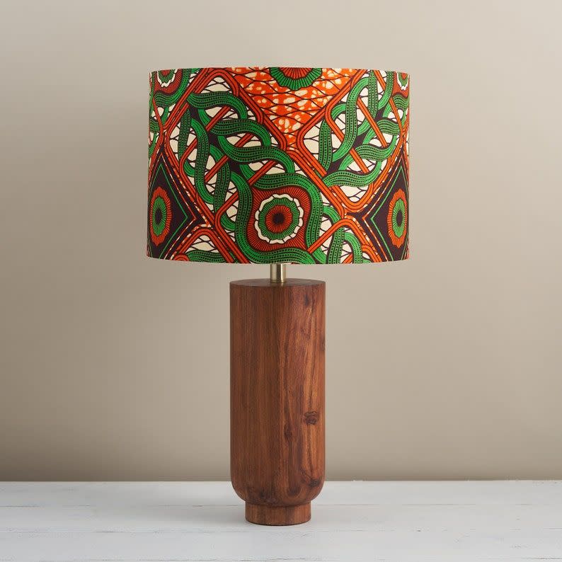 15) African Wax Print Drum Lampshade
