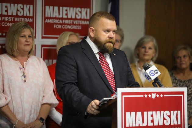 J.R. Majewski doubled down on claims that he served in Afghanistan as a member of the Air Force but declined to show any documentation. (Photo: Phillip L. Kaplan/The Blade via AP)