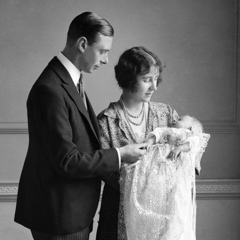 The then the Duke and Duchess of York with their daughter Princess Elizabeth at her christening on May 1, 1926. It was not expected that Elizabeth would become Queen (PA)
