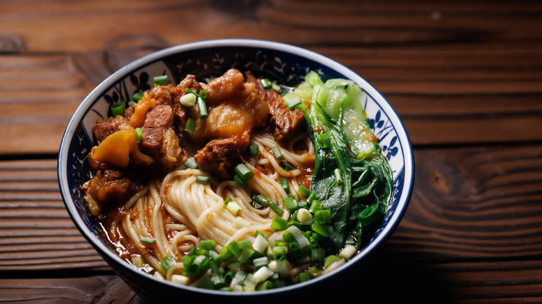 Bowl of beef ramen 