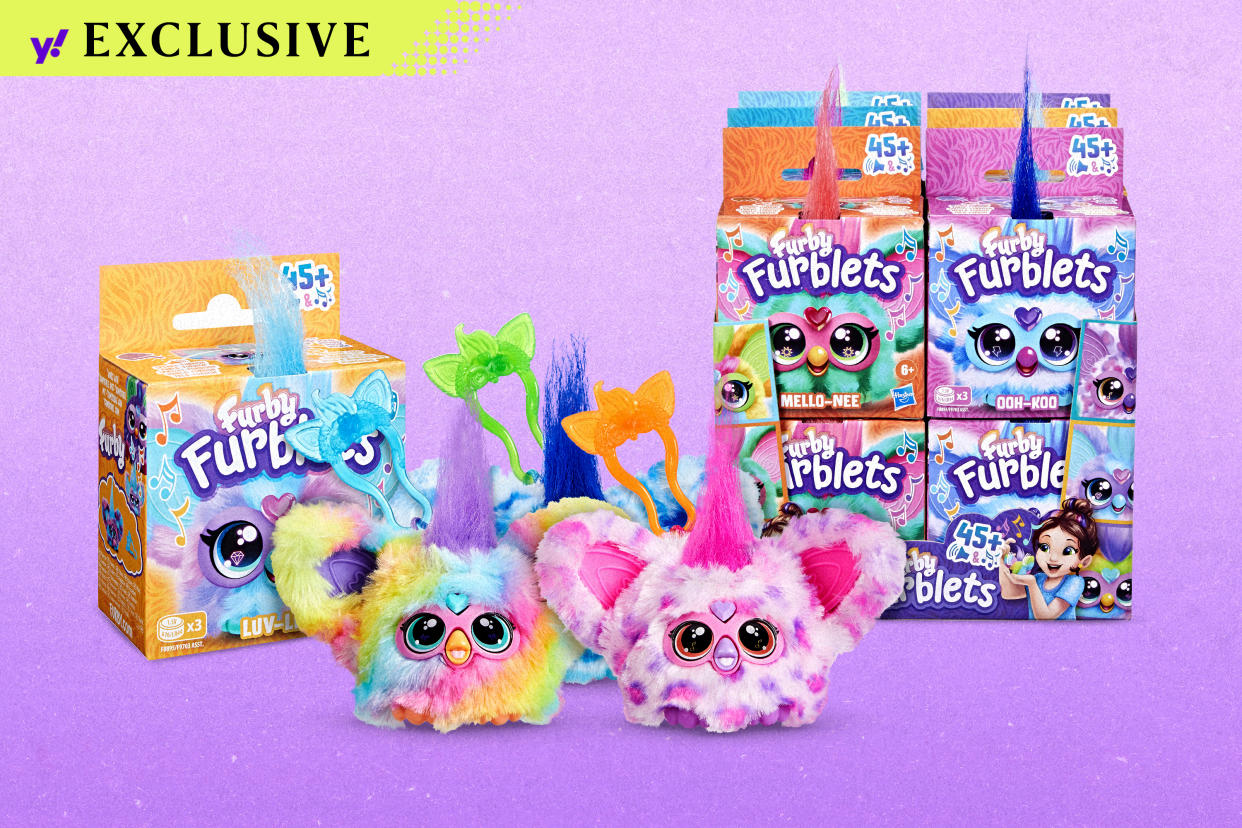 Get an exclusive look at a new line of Furby Furblets. (Photo illustration: Yahoo News; Photo: Hasbro)