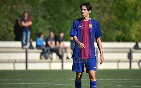 Joel Lopez in action for Barcelona's under-16 side last season - Instagram