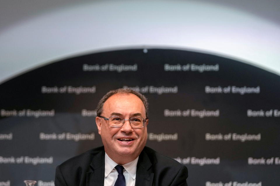 Interest rates Governor of the Bank of England Andrew Bailey addresses the media on the Monetary Policy Report at the Bank of England in London, Britain May 5, 2022. Frank Augstein/Pool via REUTERS