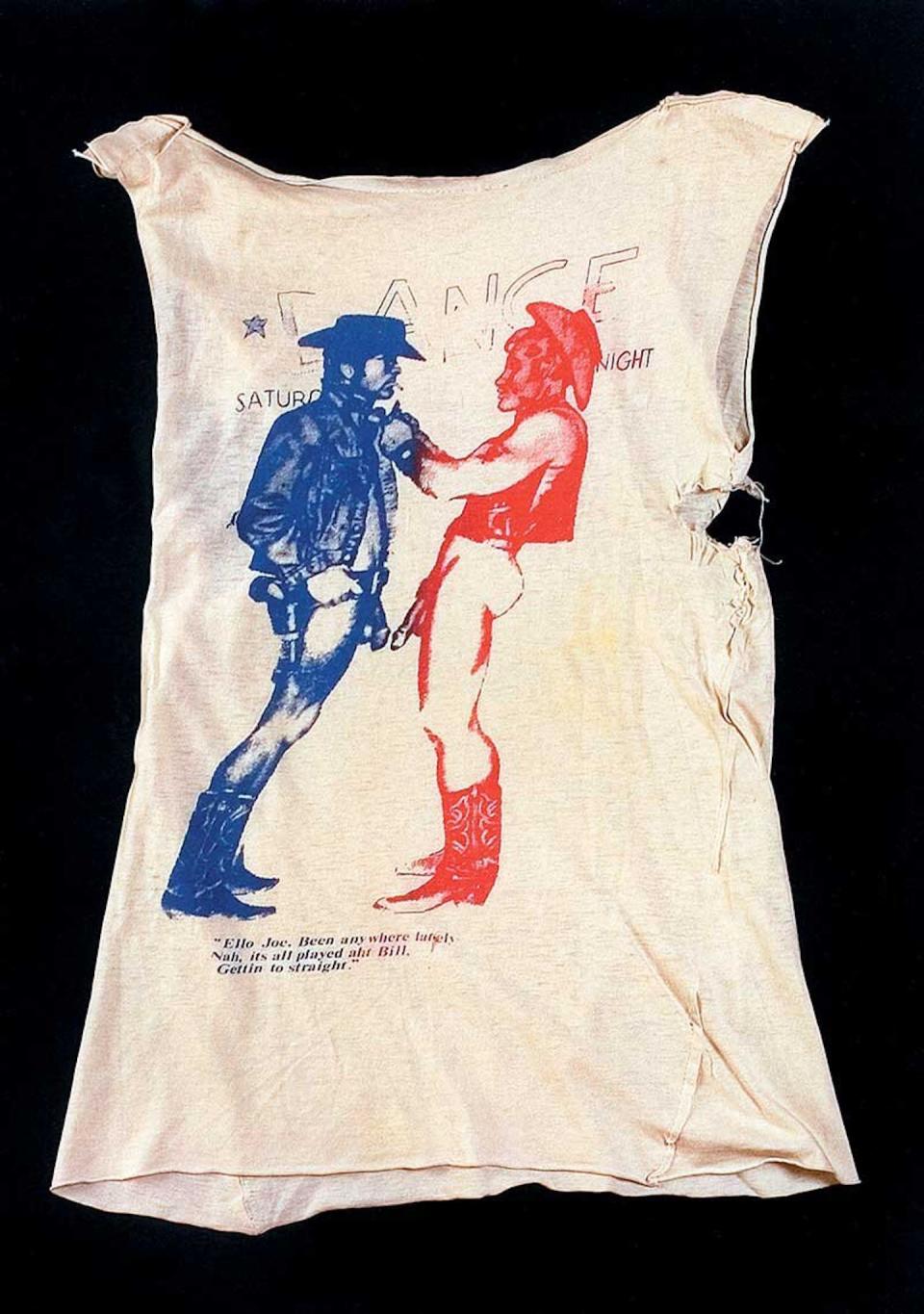 The iconic gay cowboys tshirt designed by McLaren and Westwood. Vivienne Westwood website