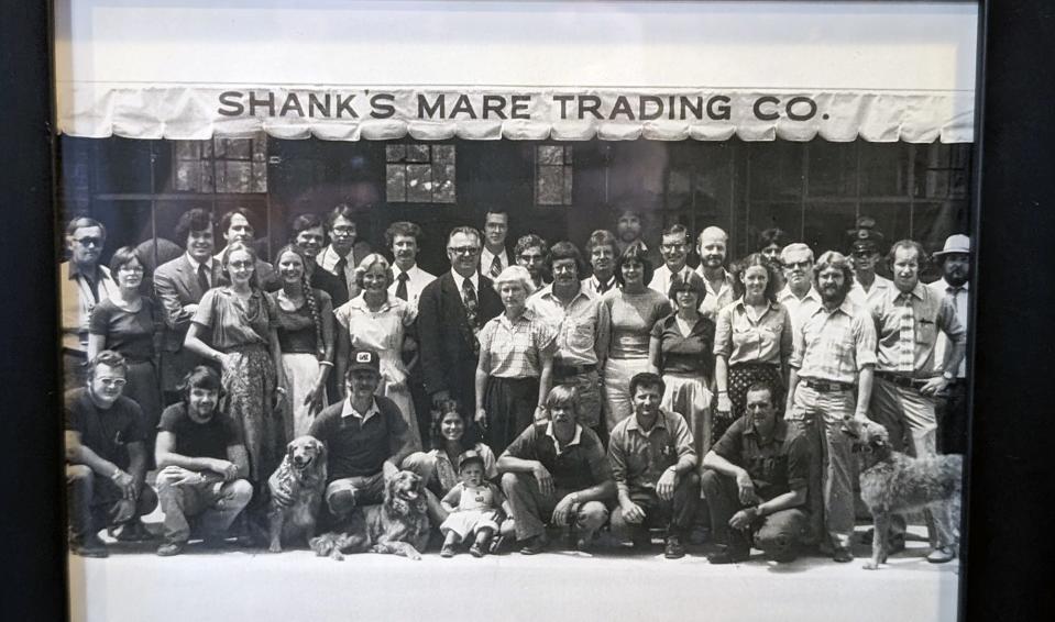 A group shot outside the first home of Shank's Mare on South Pershing Avenue in York.