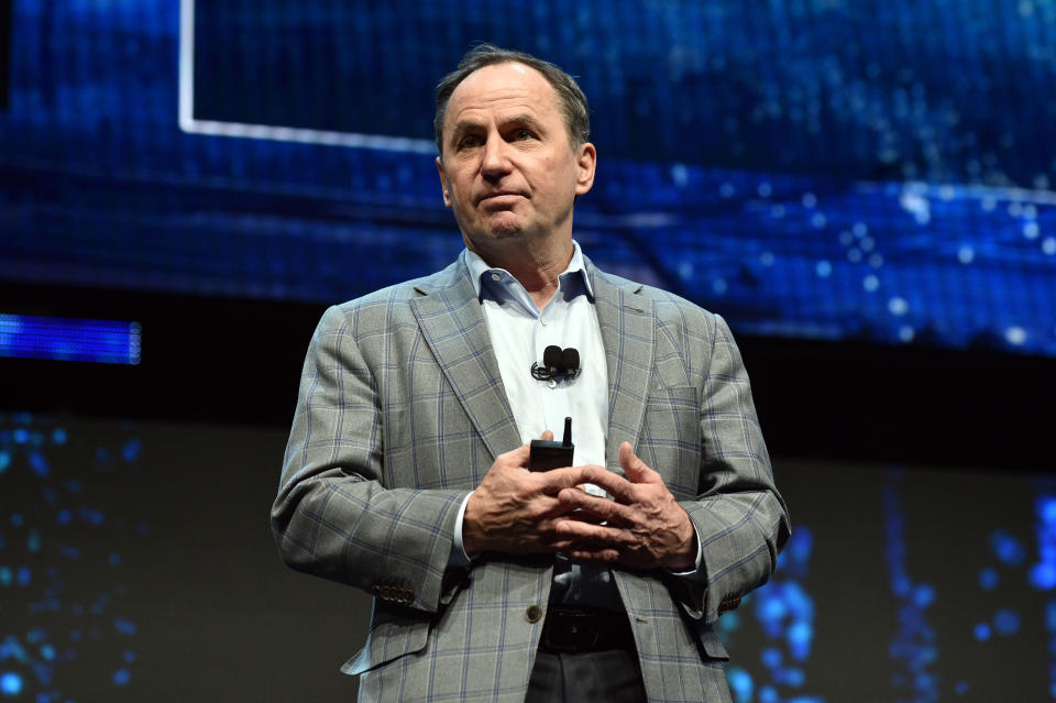 LAS VEGAS, NEVADA - JANUARY 06: Intel Chief Executive Officer Bob Swan during an Intel press event for CES 2020 at the Mandalay Bay Convention Center on January 6, 2020 in Las Vegas, Nevada. CES, the world's largest annual consumer technology trade show, runs January 7-10 and features about 4,500 exhibitors showing off their latest products and services to more than 170,000 attendees. (Photo by David Becker/Getty Images)