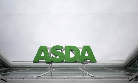 A sign is seen outside an Asda store in northwest London