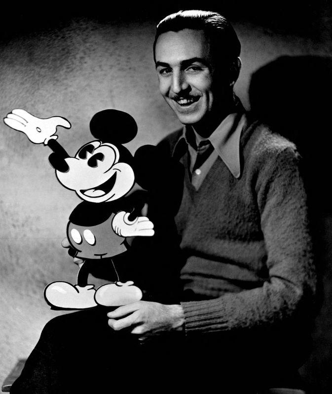 FILE PHOTO: Walt Disney is pictured with his famous character Mickey Mouse in this undated file photograph