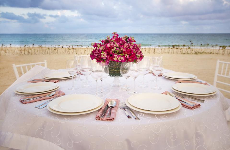 Table set for a wedding at Grand Residences Riviera Cancun.