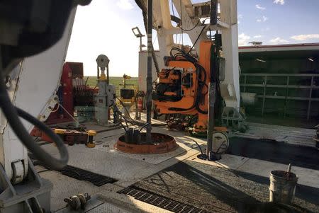 The Elevation Resources drilling rig is shown at the Permian Basin drilling site in Andrews County, Texas, U.S. on May 16, 2016. REUTERS/Ann Saphir/File Photo