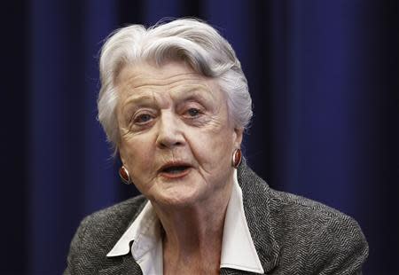 Cast member Angela Lansbury discusses her role in the upcoming Broadway production of "The Best Man" in New York in this February 1, 2012 file photo. REUTERS/Lucas Jackson/Files