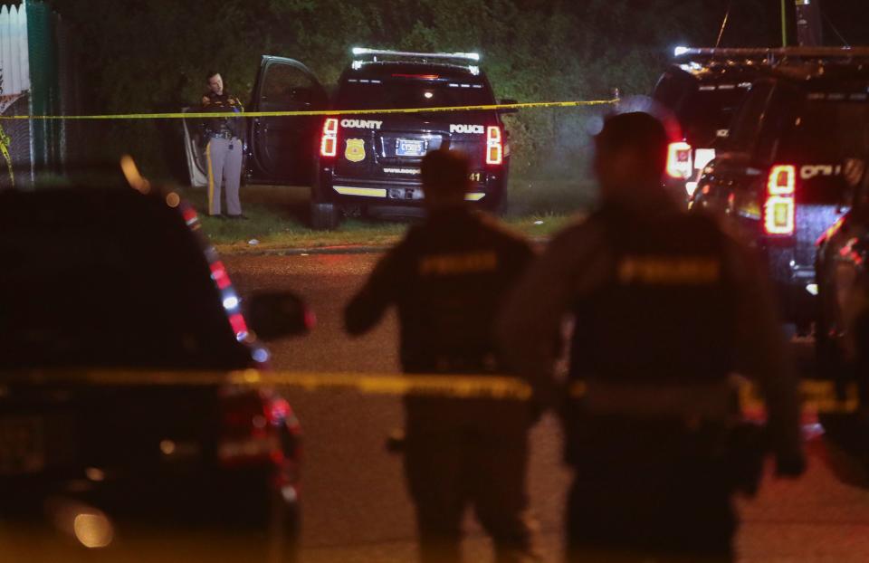 New Castle County Police investigate after a shooting on N. Rodney Drive in Edgemoor Gardens, reported about 12:30 a.m. Thursday, March 28, 2024.