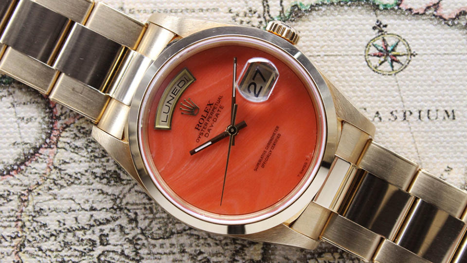 Mike Nouveau’s Vintage Grail Watch: 1990s Rolex Day Date Coral Stone Dial ​​