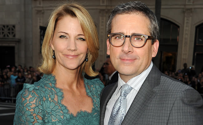 <div class="caption-title"><b>Nancy and Steve Carell</b>, <i>The Office</i> Nancy actually dumped Steve when they played Carol and Michael on the hit show (after a weird Christmas card incident) but actually married in 1995.<br><br>Photo by Getty</div>