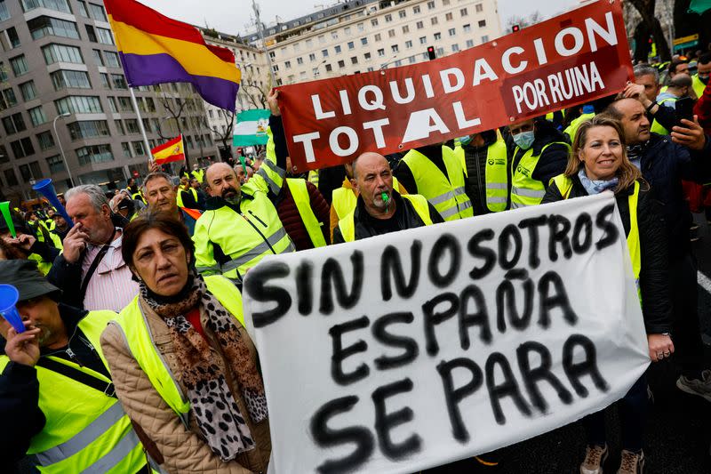 Protesta de transportistas en Madrid