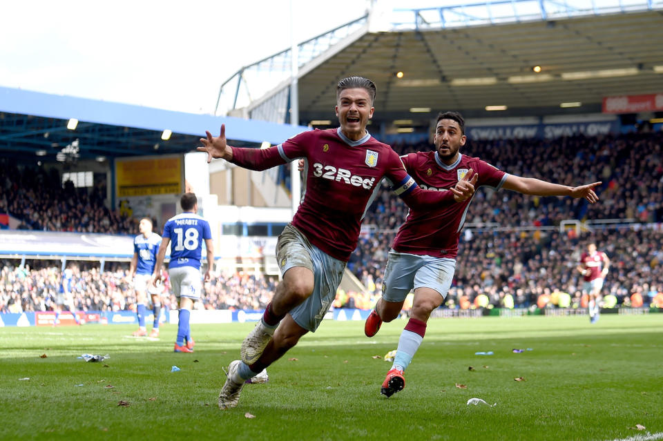 Jack Grealish celebrates scoring the winning goal in Sunday’s match. (Photo by Nathan Stirk/Getty Images)<span><br> <br>The Championship side’s star man went on to score the winning goal after 67 minutes to see them through to a 1-0 victory, before hailing the match as ‘the best day of his life’.</span>