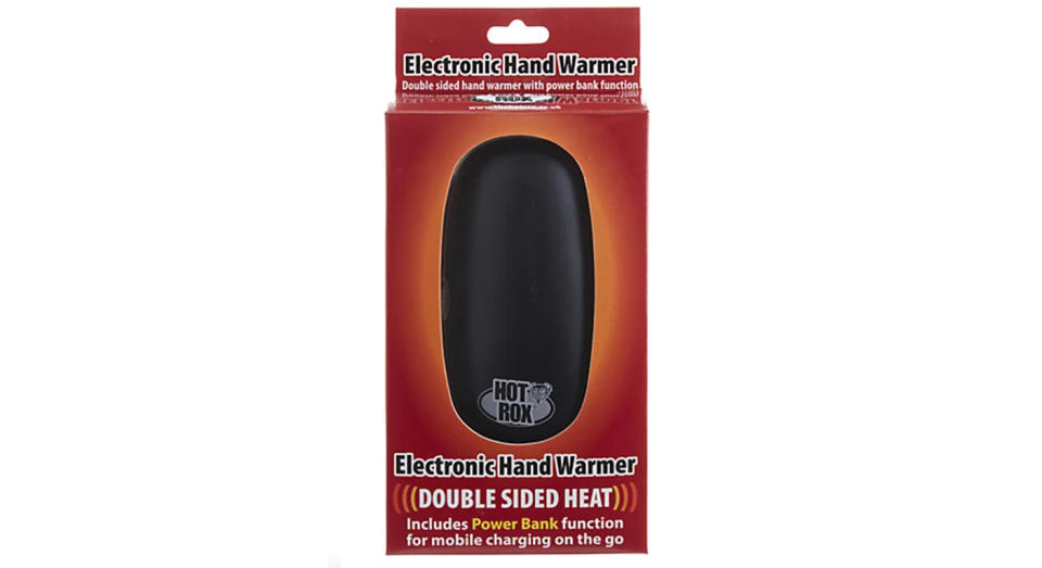 This HotRox hand warmer from Lakeland is reusable and rechargable.