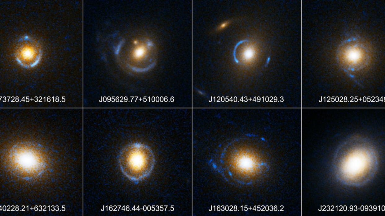  8 Einstein rings in a grid 