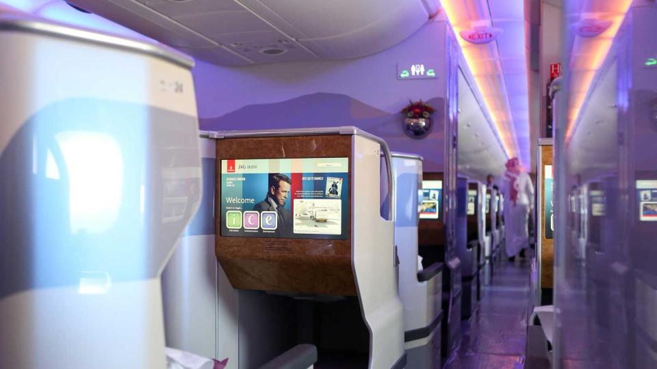 Emirates' business class cabin