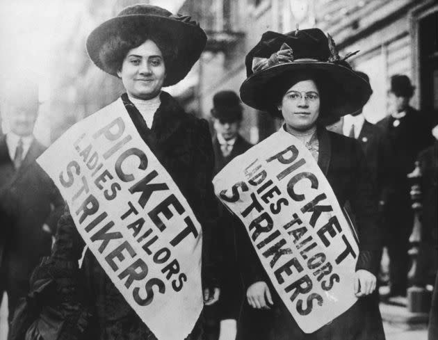 Garment workers picketing in 1909. 