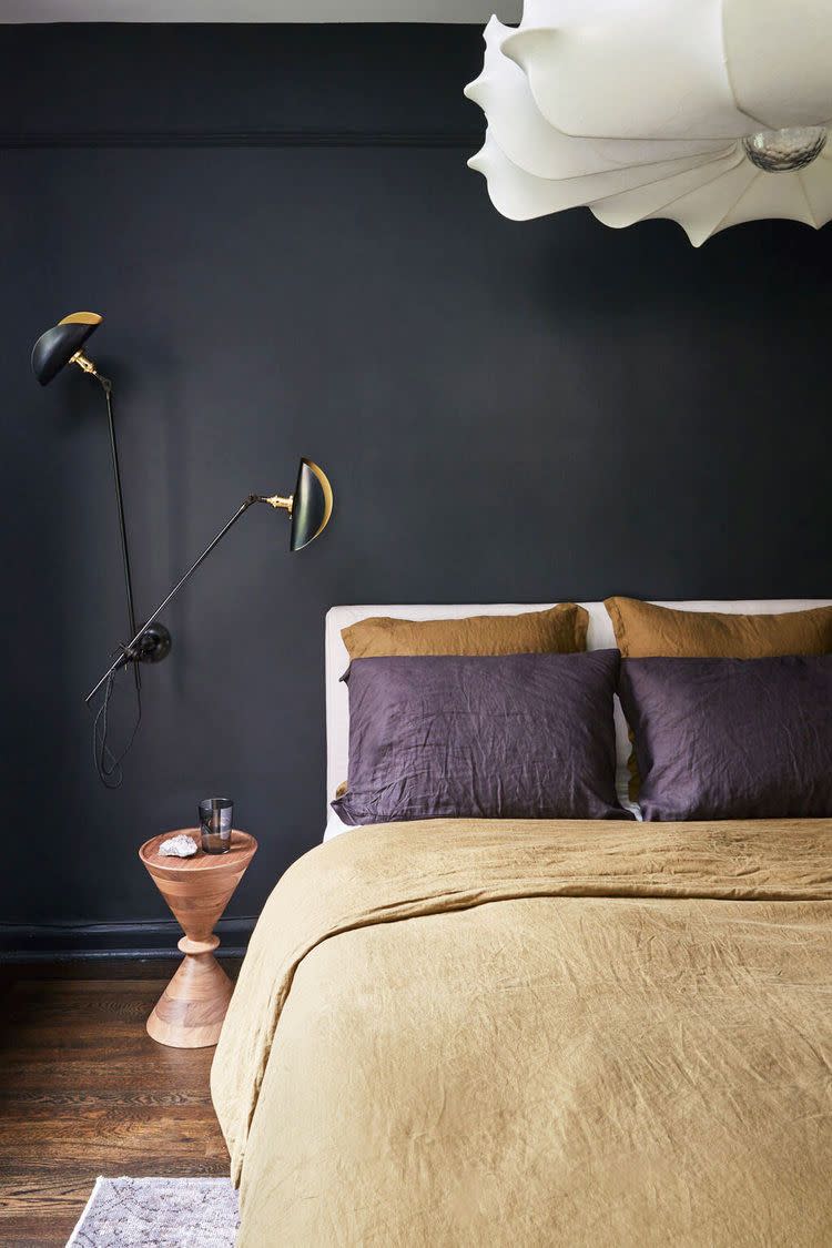 Brown and and black bedroom