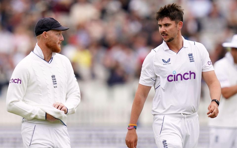 Ben Stokes with Josh Tongue during the first day of the Test with Ireland - Without bowling or batting, Ben Stokes shows he is still England’s most important man - PA/John Walton