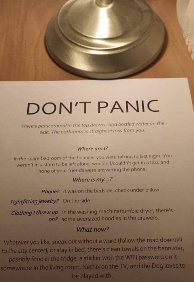 "Don't panic"