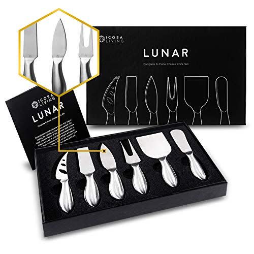 20) Icosa Living LUNAR Premium 6-Piece Cheese Knife Set